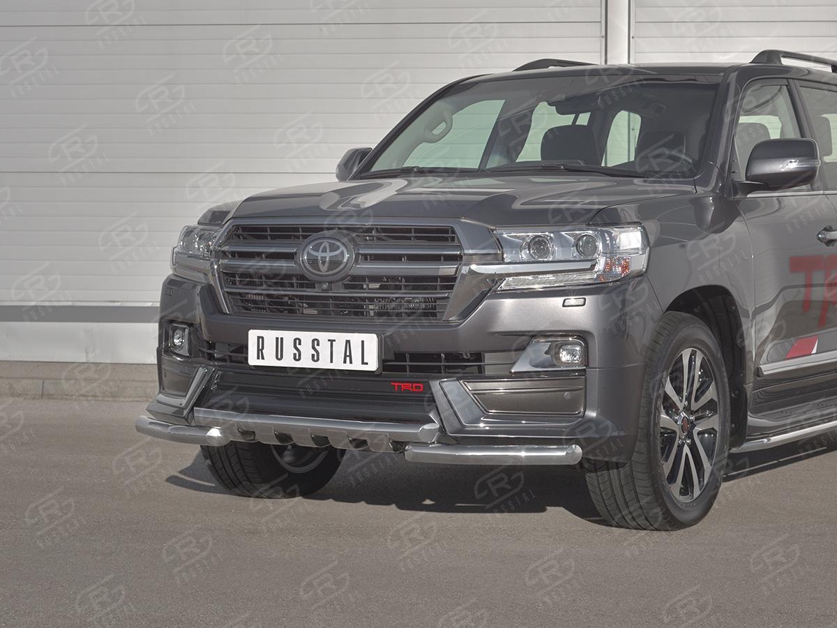 Защита переднего бампера d57 дуга-d57 уголки+клыки для автомобиля Toyota Land Cruiser 200 TRD 2019 арт. TLCZ-003331, Slitkoff