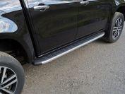 Пороги алюминиевые с пластиковой накладкой (карбон серебро) 1920 мм для автомобиля Mercedes-Benz X-Class 2018-, TCC Тюнинг MERXCL18-17SL