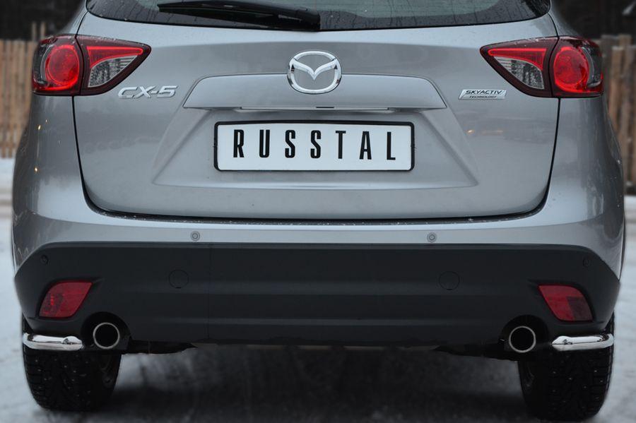 Защита заднего бампера уголки d42 для Mazda CX-5 2011, Slitkoff M5Z-001141
