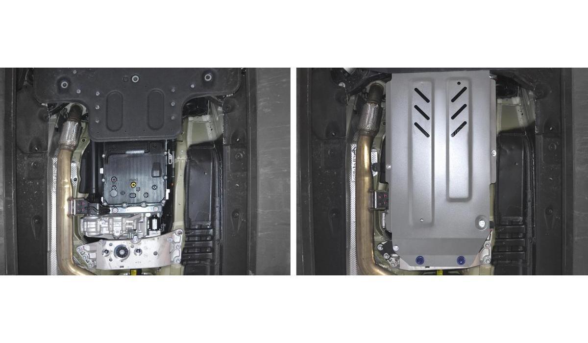 Защита КПП и РК Rival для Genesis G70 4WD 2018-2021, штампованная, алюминий 4 мм, с крепежом, 333.2844.1