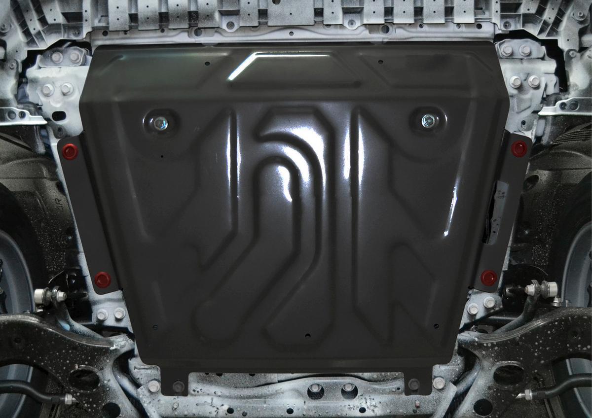 Защита картера и КПП АвтоБроня (увеличенная) для Toyota RAV4 CA40 (V - 2.0; 2.0D; 2.2D) 2012-2019, штампованная, сталь 1.8 мм, с крепежом, 111.05769.1