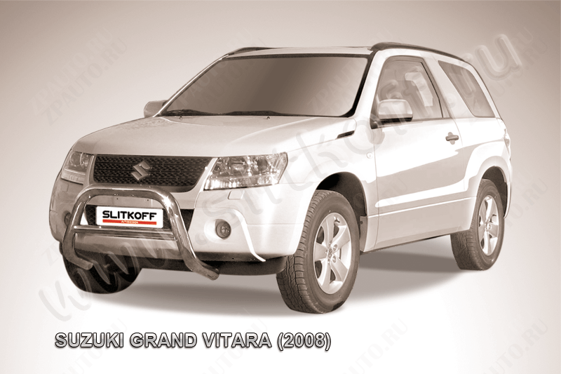 Кенгурятник d76 низкий Suzuki Grand Vitara 3 doors (2008-2012) Black Edition, Slitkoff, арт. SGV3D08002BE