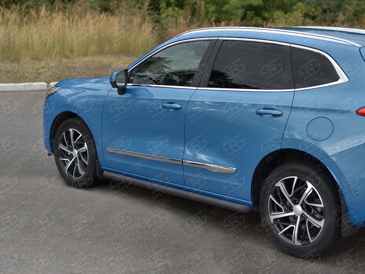 HAVAL JOLION 1.5 2WD 2021- Пороги труба d57 (вариант 1) black HJOLT-0039901CH