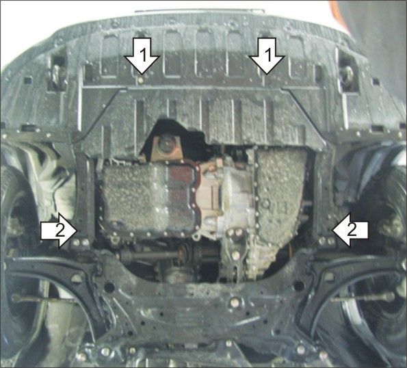 Защита АвтоСтандарт (Двигатель, Коробка переключения передач), 1,5мм сталь для Mitsubishi Outlander III   2015-2017 арт.51338