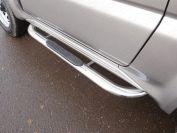 Пороги овальные гнутые с накладкой 75х42 мм для автомобиля Suzuki Jimny 2002-2012, TCC Тюнинг SUZJIM-10