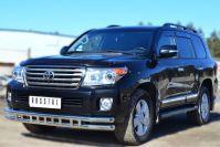 Защита переднего бампера d57/57 декор для Toyota Land Cruiser 200 2012, Slitkoff TLCZ-001640