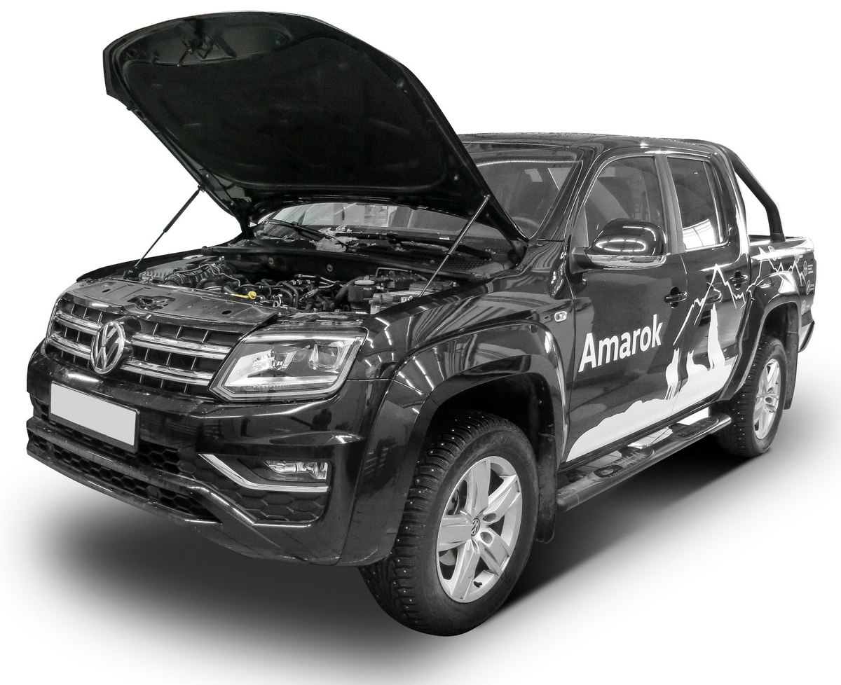 Амортизаторы капота АвтоУПОР (2 шт.) Volkswagen Amarok V-2.0 (2010-04.2017), Rival, арт. UVWAMA011