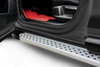 Пороги алюминиевые "Standart Silver" 1700 серебристые Honda CR-V (2016-2020) , Slitkoff, арт. AL-HCRV17005