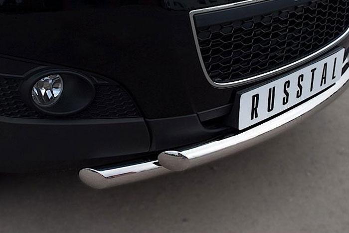 Защита переднего бампера d57/57 для Volkswagen Touareg 2010, Slitkoff VTZ-001065