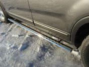 Пороги овальные с проступью 75х42 мм для автомобиля Kia Sorento 2012-, TCC Тюнинг KIASOR12-07