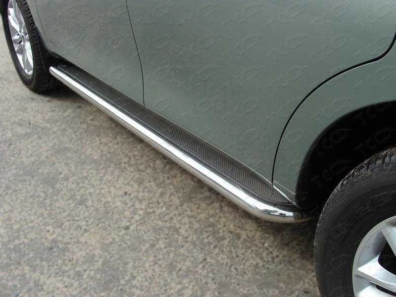 Пороги с площадкой (нерж. лист) 60,3 мм для автомобиля Nissan Patrol 2010-2014, TCC Тюнинг NISPATR10-08