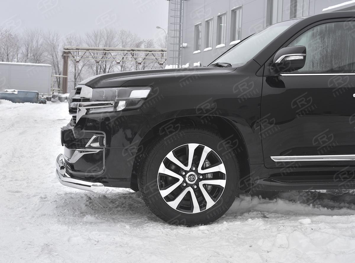 Защита переднего бампера d76 секции-d75x42 дуга TLCZ-003117 для автомобиля TOYOTA LAND CRUISER 200 2018 EXECUTIVE LOUNGE, Slitkoff