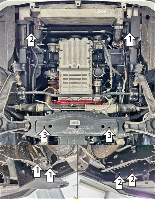 Защита стальная Мотодор (Двигатель, Радиатор), 2 мм,  Sollers SF5  2025- арт. 78708