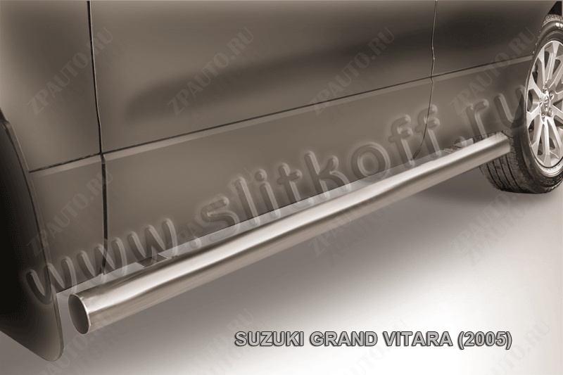 Защита порогов d76 труба Suzuki Grand Vitara (2005-2008) Black Edition, Slitkoff, арт. SGV05010BE