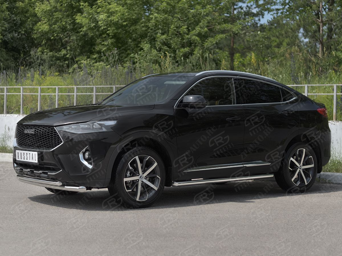 HAVAL F7X 1.5 4WD 2019-2022 Защита переднего бампера d57 секции-d42 дуга HF7XZ-003836