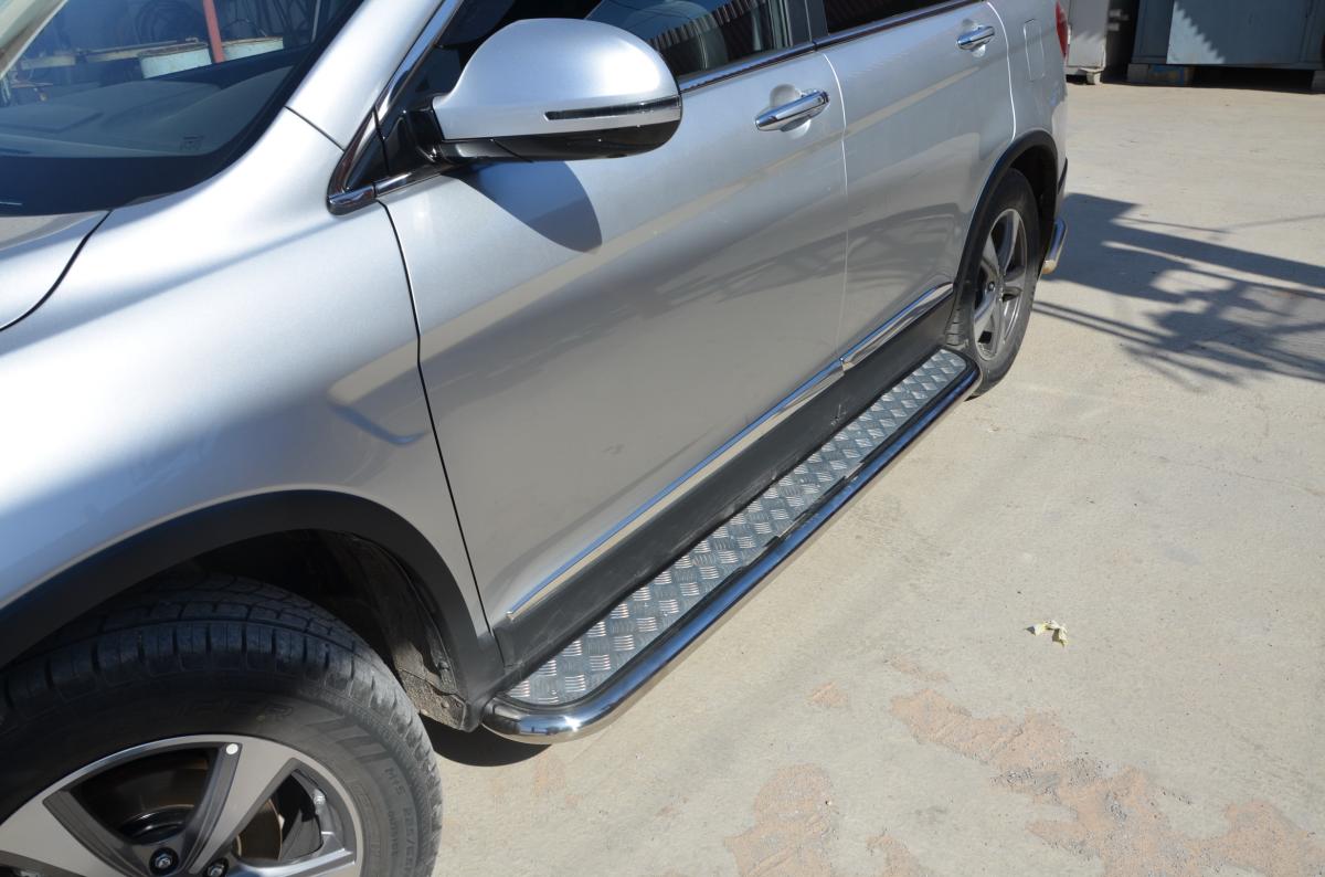 Пороги с накладным листом для автомобиля HAVAL H6 2017 арт. GWH6.17.41-2