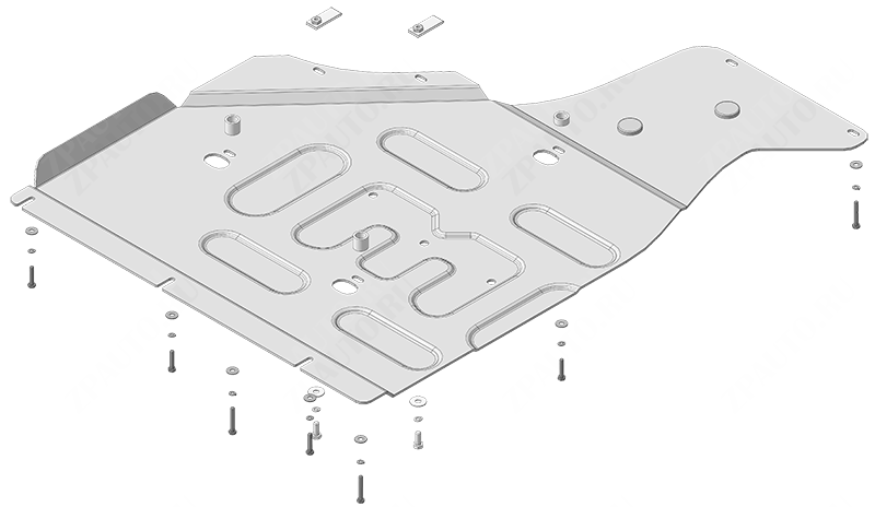 Защита алюминиевая Мотодор (Силовые провода), 4 мм,  Voyah Free  2023- арт. 348602