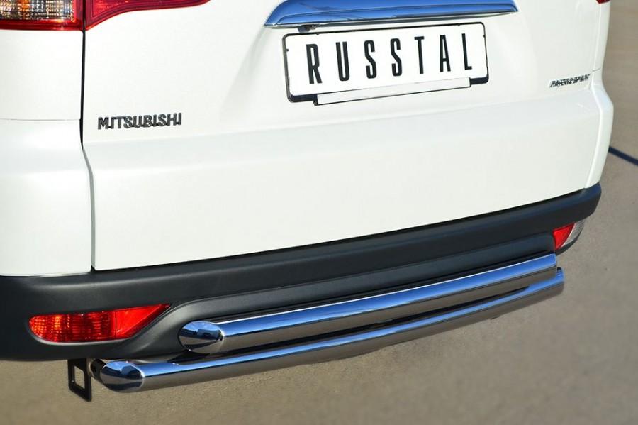 Защита заднего бампера d63/63 для Mitsubishi Pajero Sport 2013, Руссталь MPSZ-001583