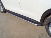 Пороги алюминиевые с пластиковой накладкой (карбон серебро) 1820 мм  для автомобиля Infiniti QX 50 2018-, TCC Тюнинг INFQX5018-20SL