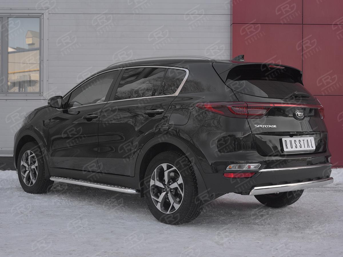 Защита заднего бампера 75х42 дуга KSZ-003192 для автомобиля KIA SPORTAGE 2018-, Slitkoff