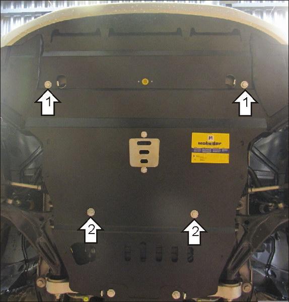Защита стальная Мотодор (Двигатель), 3 мм, Сталь для Lexus GS 300 2008-2012 арт. 15013