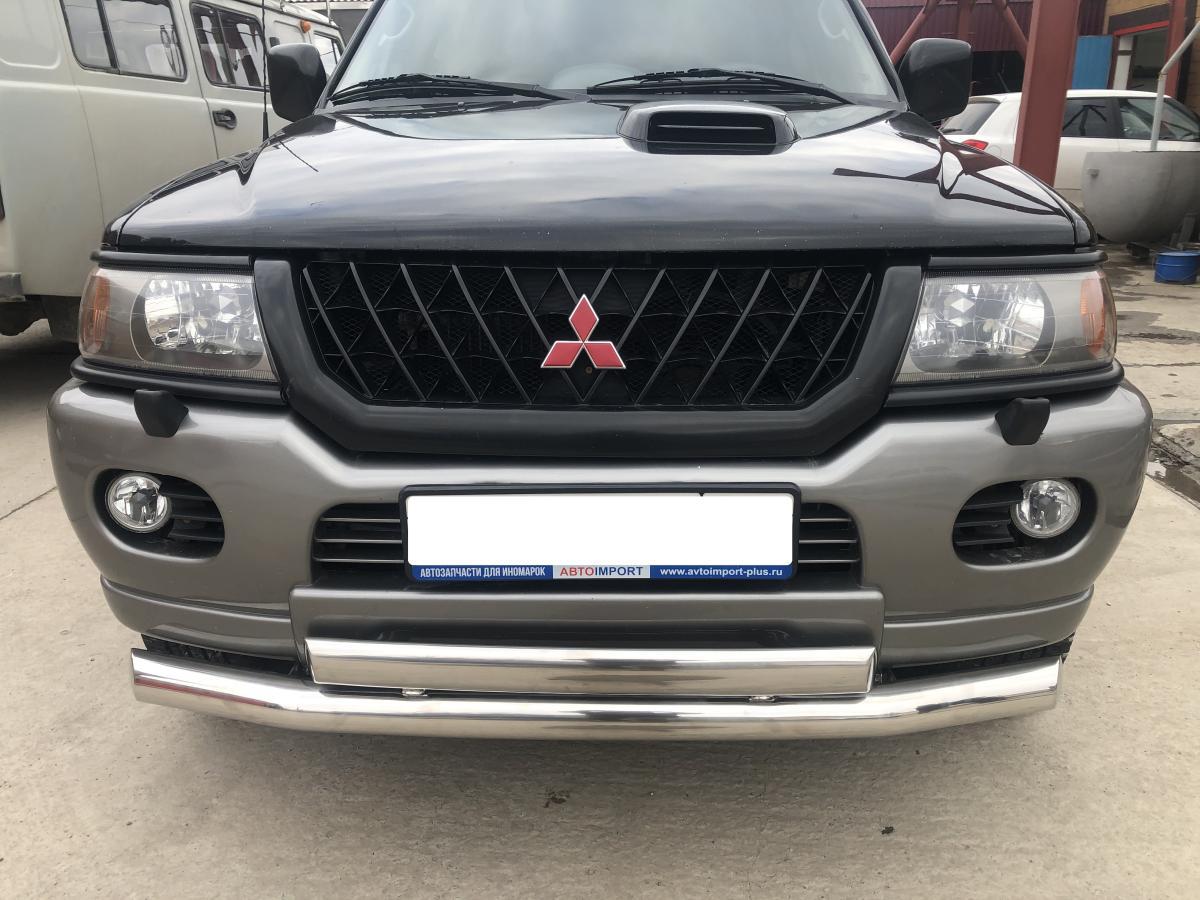 Защита переднего бампера двойная для автомобиля Mitsubishi Pajero Sport 1998-2007 арт. MSPS.98.03-75