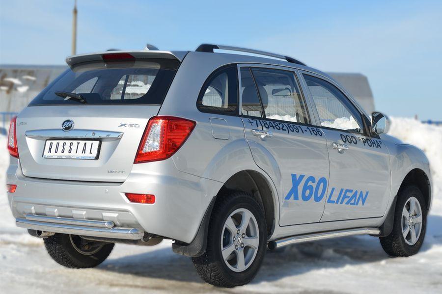 Пороги труба d57 вариант 2 для Lifan X60, Slitkoff LFT-0012412