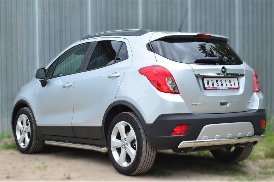 Защита заднего бампера d75х42 для Opel Mokka, Slitkoff OMZ-001359