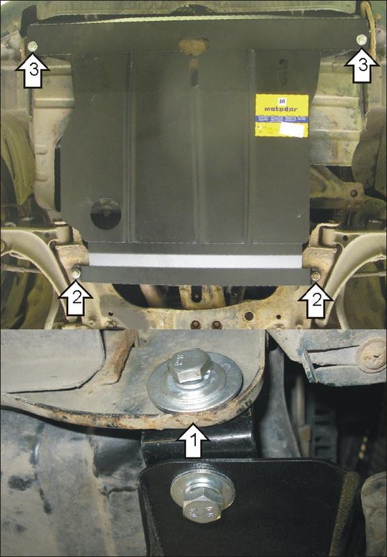 Защита стальная Мотодор (Двигатель, Коробка переключения передач), 2 мм, Сталь для Suzuki Baleno 1995-2002 арт. 02401