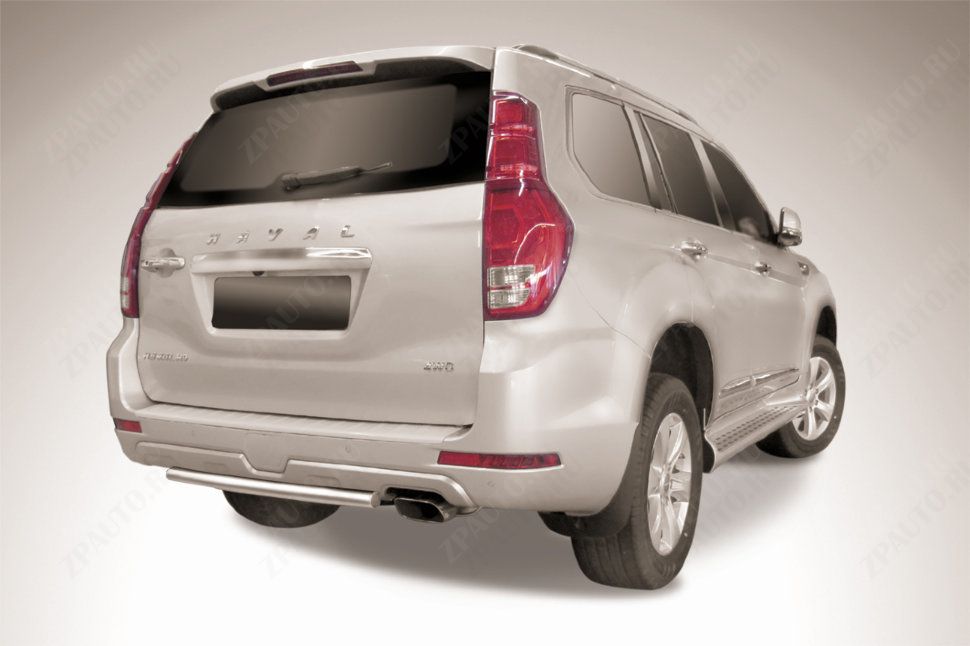 Защита заднего бампера d57 короткая Haval H9 (2017-2023) Black Edition, Slitkoff, арт. HavH9-17-008BE