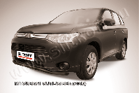 Защита переднего бампера d57 волна черная Mitsubishi Outlander (2012-2015) , Slitkoff, арт. MOUT13-001B