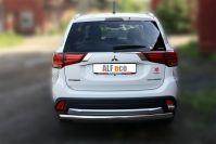 Защита задняя (ОВАЛ) D 75х42 для Mitsubishi Outlander(Мицубиси Аутлендер), ALFeco арт. MITOUT-15.06