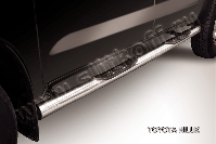 Защита порогов d76 с проступями Toyota Hilux (2004-2011) Black Edition, Slitkoff, арт. THL009BE