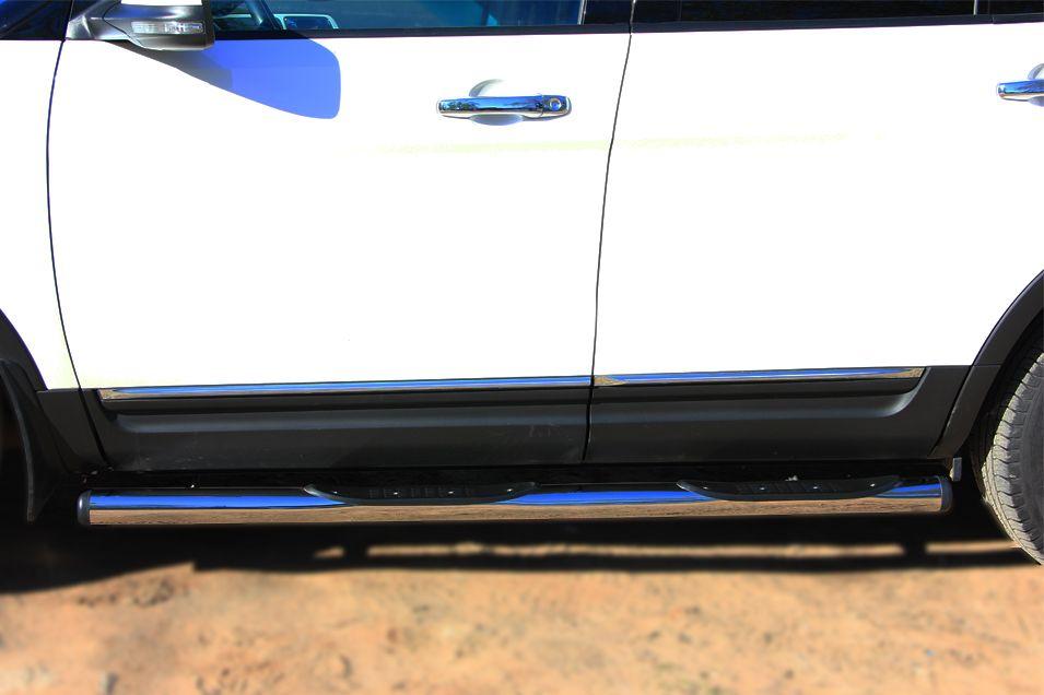 Пороги труба d76 с накладками вариант 2 для Ford Explorer 2012, Slitkoff FET-0013132