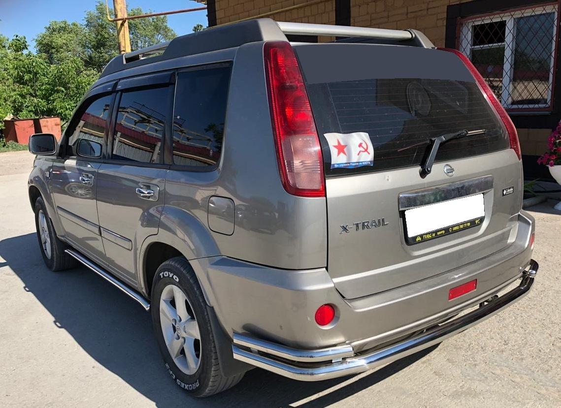 NXT.07.21  Защита заднего бампера угловая большая двойная для автомобиля Nissan X-Trail(T30) 2000-2007, Россия