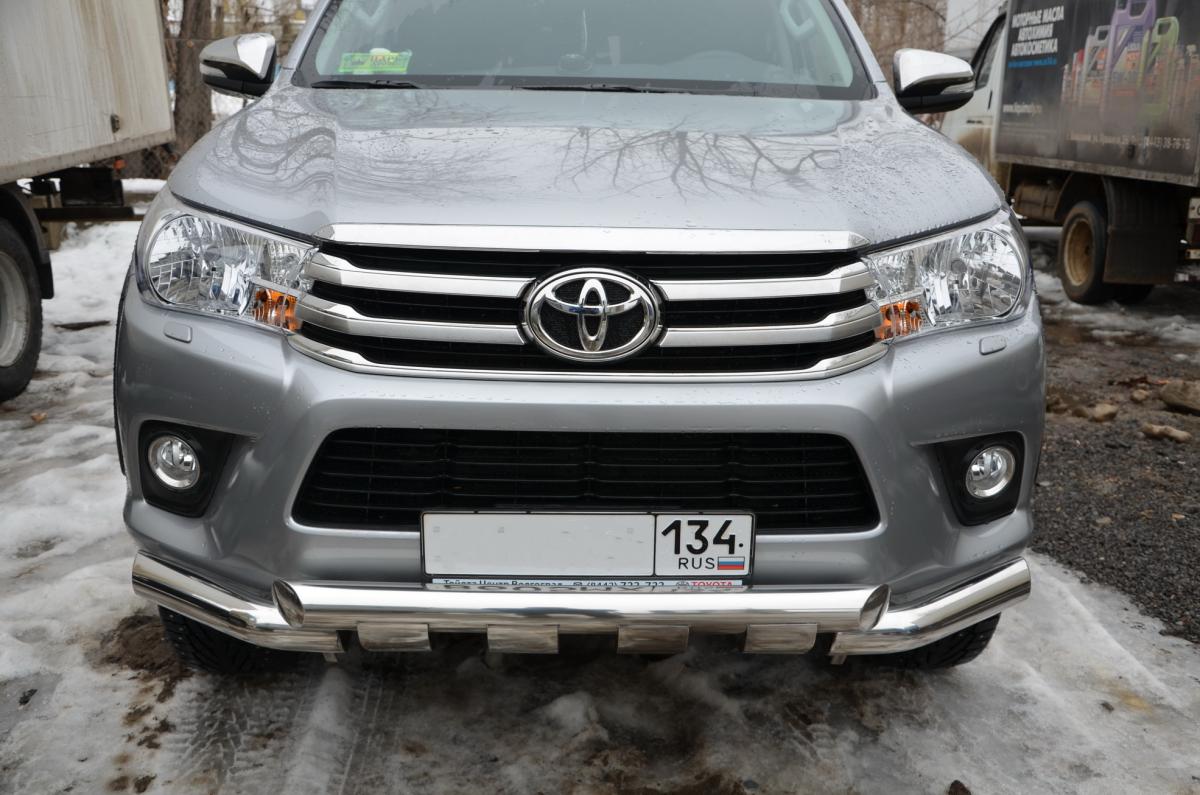 Защита переднего бампера  (G) для автомобиля TOYOTA Hilux  2015. THL.15.05, Россия