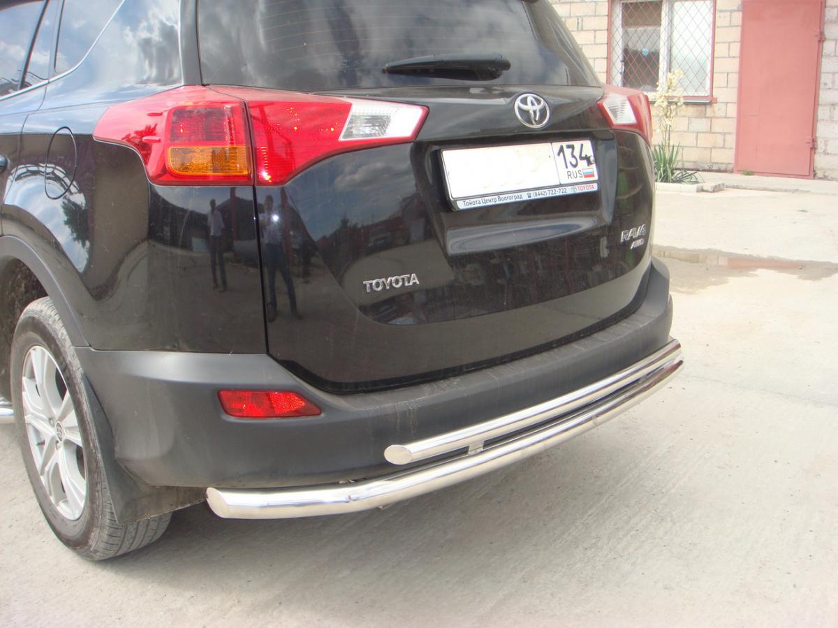 Защита заднего бампера двойная для автомобиля TOYOTA RAV4  2013, Россия TRAV.13.16