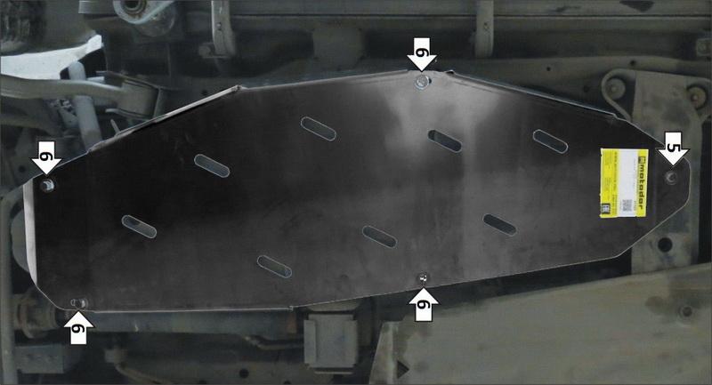 Защита стальная Мотодор (Топливный бак), 3 мм, Сталь для Mitsubishi Pajero IV 2012-2020 арт. 11340
