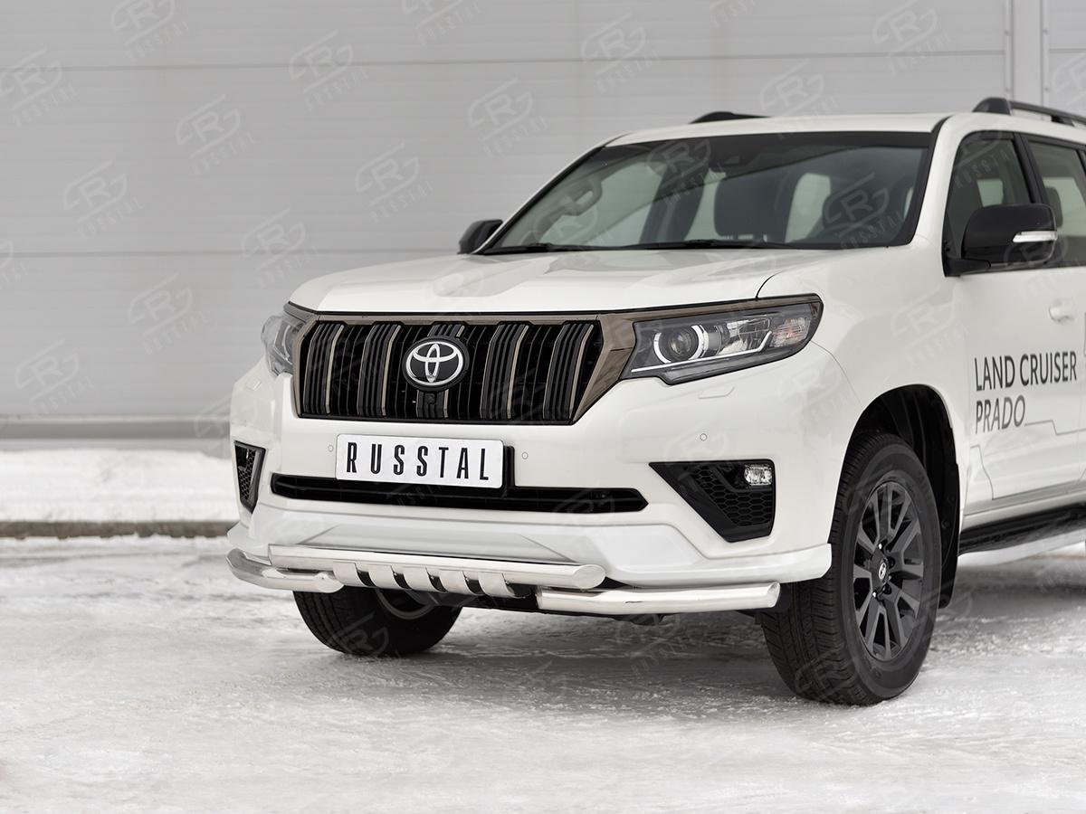 TOYOTA LC PRADO 150 BLACK ONYX 2020- Защита переднего бампера d57 секции-d57 уголки+клыки LCPZ-003548