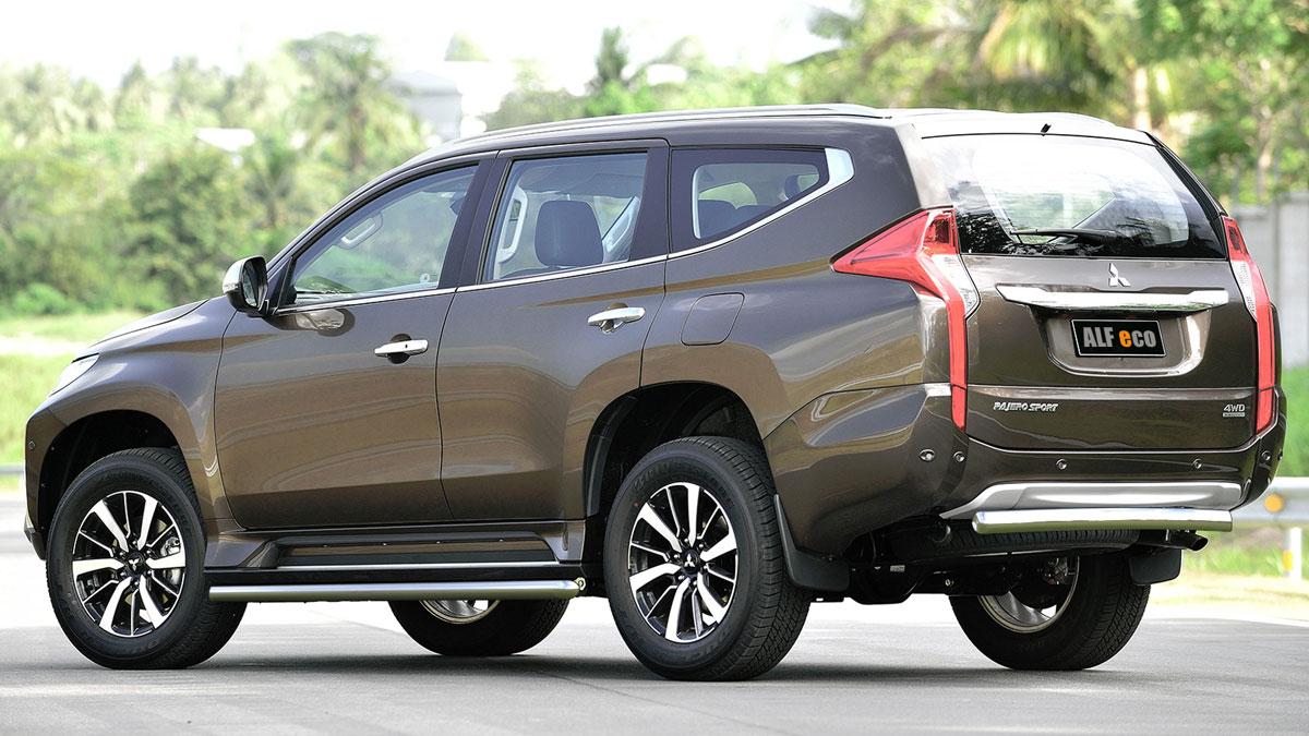 Защита задняя ОВАЛ D 75х42 для Mitsubishi Pajero Sport(Мицубиси Паджеро Спорт), ALFeco арт. MITPAJSP-16.10