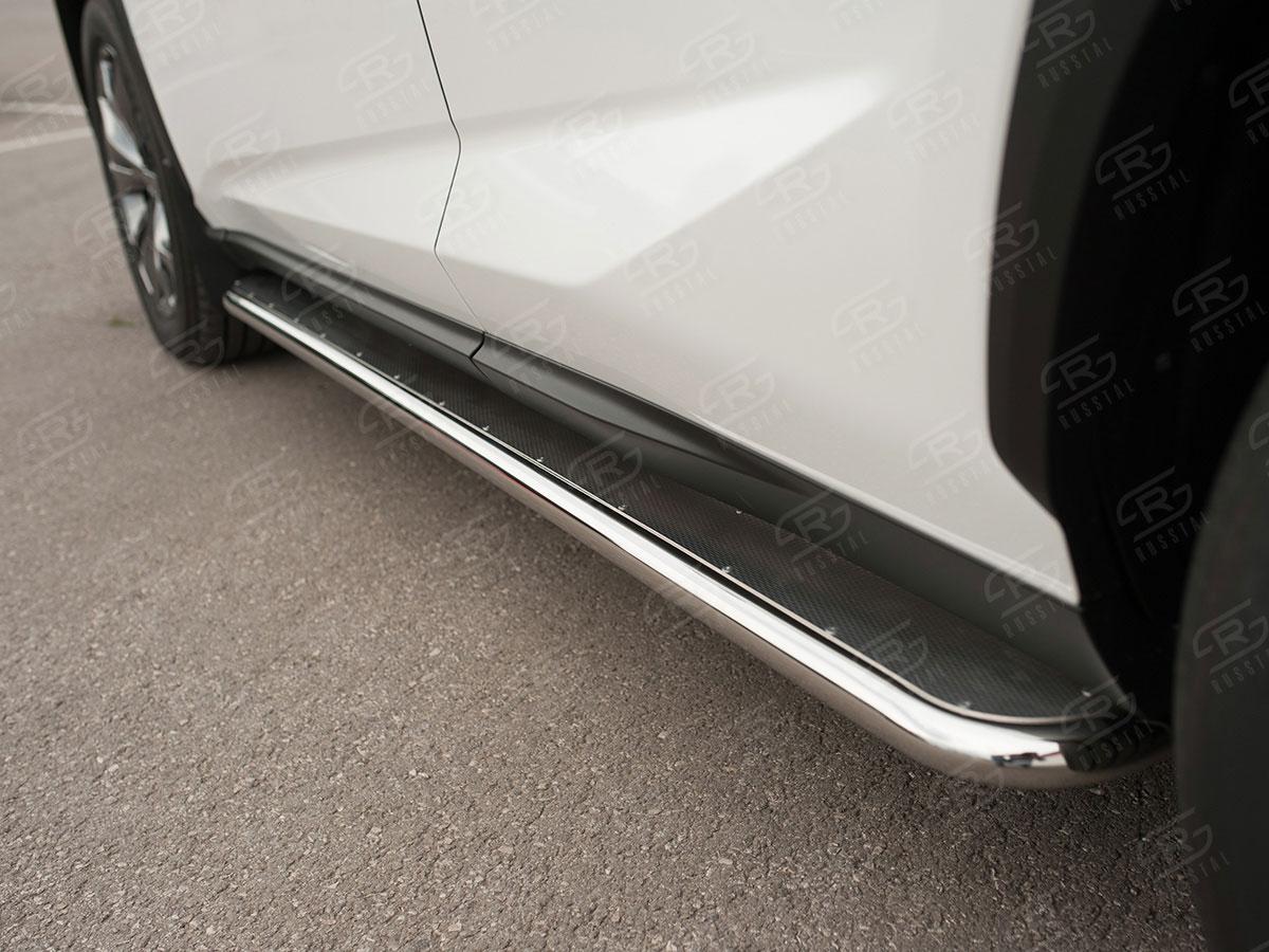 Пороги труба d42 с листом вариант 3 Lexus NX 2014, Slitkoff LNXL-0025813