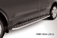 Защита порогов d57 с листом Ford Kuga (2012-2016) Black Edition, Slitkoff, арт. FKG13-007BE
