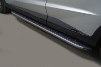 Пороги алюминиевые с пластиковой накладкой (карбон серые) 1720 мм Jetour X70 Plus 2023 арт. JETX70PL23-02GR