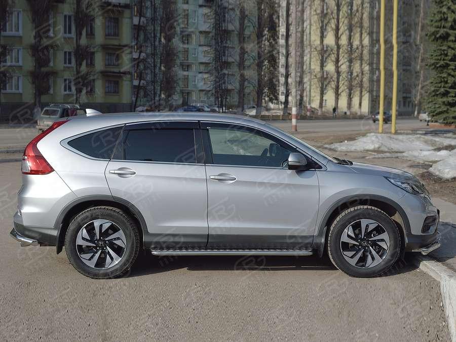 Пороги труба d42 с листом вариант 1 Honda CR-V 2015 2.0, Slitkoff HCRL-0022241