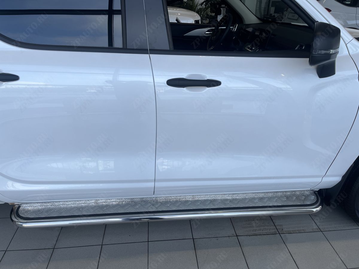 Пороги с накладным листом для автомобиля Great Wall Poer KingKong 2023 арт. GWPKK.23.41