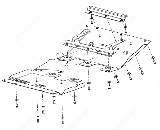 Защита картера для HAVAL H9  2018 - , V-2,0 AT FullWD, 2.0TD AT FullWD, Sheriff, сталь 2,0 мм, арт. 28.4631