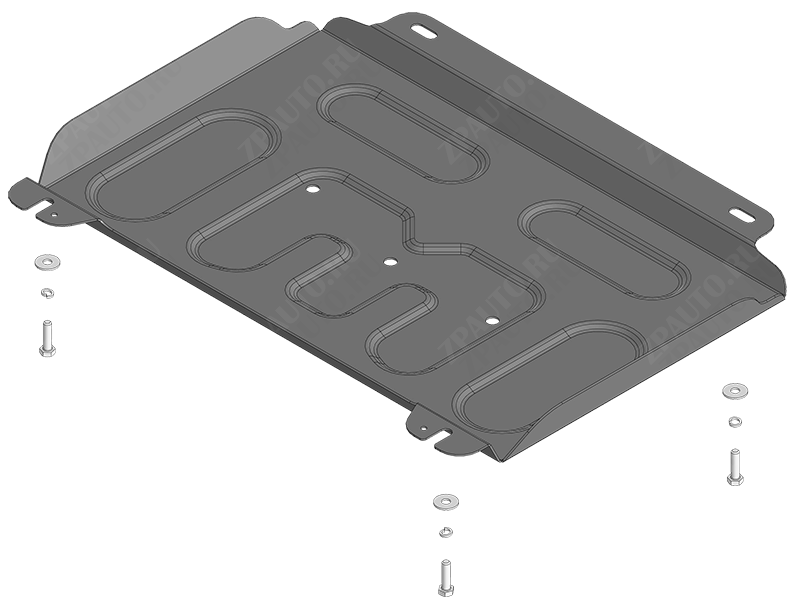 Защита стальная Мотодор (Двигатель, Передний дифференциал), 2 мм,  Foton Tunland V9  2024- арт. 77508