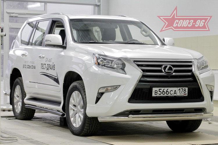 Защита переднего бампера труба 75x42/d42 двойная для Lexus GX460 2014-, Lexus GX46.48.1928