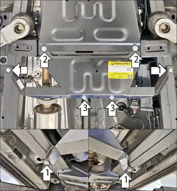 Защита стальная Мотодор (Раздаточная коробка), 2 мм,  KGM Rexton  2023- арт. 72807