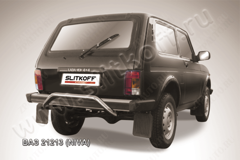 Защита заднего бампера d57 скоба Lada Niva 21213 3-дверная (1993-2023) , Slitkoff, арт. Niv010